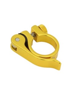 Alloy Seatpost Clamp Outer Diameter 28.6mm W/QR Yellow.